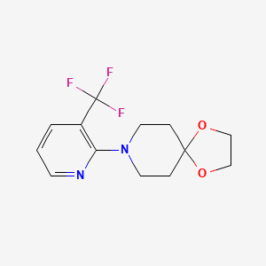 molecular formula C13H15F3N2O2 B1428301 8-(3-(Trifluoromethyl)pyridin-2-yl)-1,4-dioxa-8-azaspiro[4.5]decane CAS No. 801306-54-7