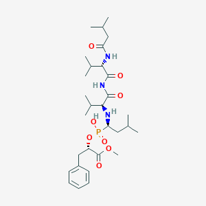 molecular formula C30H50N3O8P B142834 Isovaleryl-valyl-valyl-leucine phosphinate-3-phenyllactic acid methyl ester CAS No. 128923-36-4