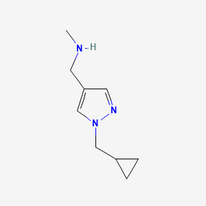 molecular formula C9H15N3 B1428342 1-[1-(Cyclopropylmethyl)-1H-pyrazol-4-yl]-N-methylmethanamine CAS No. 1340232-08-7