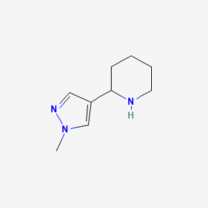 molecular formula C9H15N3 B1428371 2-(1-methyl-1H-pyrazol-4-yl)piperidine CAS No. 1343116-48-2
