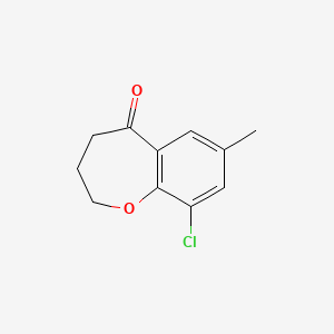molecular formula C11H11ClO2 B1428375 9-Chloro-7-methyl-2,3,4,5-tetrahydro-1-benzoxepin-5-one CAS No. 1250774-56-1