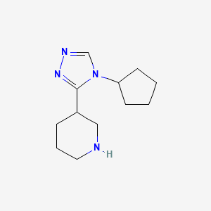 molecular formula C12H20N4 B1428376 3-(4-cyclopentyl-4H-1,2,4-triazol-3-yl)piperidine CAS No. 1249921-34-3