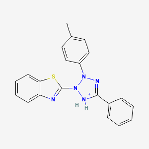 molecular formula C21H18N5S+ B14283768 2-(1,3-Benzothiazol-2-yl)-3-(4-methylphenyl)-5-phenyl-2,3-dihydro-1H-tetrazol-1-ium CAS No. 128956-48-9