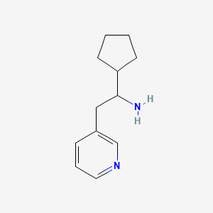 molecular formula C12H18N2 B1428385 1-Cyclopentyl-2-(pyridin-3-yl)ethan-1-amine CAS No. 1248046-98-1