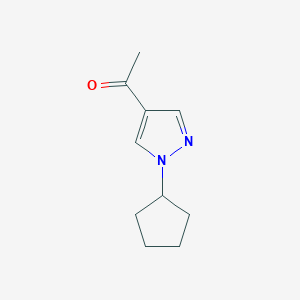 molecular formula C10H14N2O B1428387 1-(1-cyclopentyl-1H-pyrazol-4-yl)ethan-1-one CAS No. 1341723-54-3