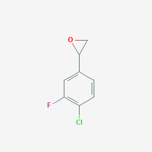 molecular formula C8H6ClFO B1428396 2-(4-Chloro-3-fluorophenyl)oxirane CAS No. 1340088-22-3