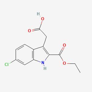 molecular formula C13H12ClNO4 B14284044 [6-Chloro-2-(ethoxycarbonyl)-1H-indol-3-yl]acetic acid CAS No. 132623-18-8