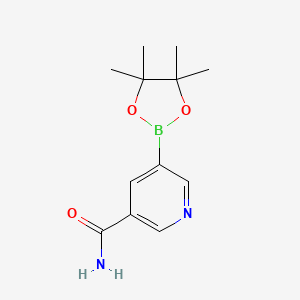 molecular formula C12H17BN2O3 B1428413 5-(4,4,5,5-Tetramethyl-1,3,2-dioxaborolan-2-yl)nicotinamide CAS No. 1169402-51-0