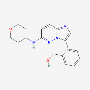 molecular formula C18H20N4O2 B1428416 [2-[6-(Oxan-4-ylamino)imidazo[1,2-b]pyridazin-3-yl]phenyl]methanol CAS No. 1012344-43-2