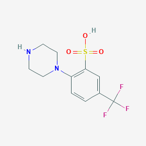 molecular formula C11H13F3N2O3S B14284261 Benzenesulfonic acid, 2-(1-piperazinyl)-5-(trifluoromethyl)- CAS No. 133804-45-2