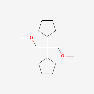 molecular formula C15H28O2 B14284290 Cyclopentane, 1,1'-[2-methoxy-1-(methoxymethyl)ethylidene]bis- CAS No. 129228-18-8