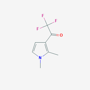 molecular formula C8H8F3NO B142843 Ethanone, 1-(1,2-dimethyl-1H-pyrrol-3-YL)-2,2,2-trifluoro-(9CI) CAS No. 144219-83-0