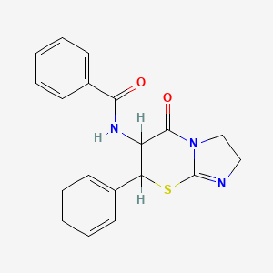 molecular formula C19H17N3O2S B14284302 N-(5-Oxo-7-phenyl-2,3,6,7-tetrahydroimidazo(2,1-b)(1,3)thiazin-6-yl)benzamide CAS No. 137918-86-6