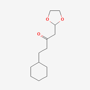 molecular formula C13H22O3 B1428434 4-Cyclohexyl-1-(1,3-dioxolan-2-yl)-butan-2-one CAS No. 1263365-86-1