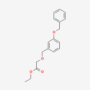 molecular formula C18H20O4 B14284381 Ethyl 2-[(3-phenylmethoxyphenyl)methoxy]acetate CAS No. 160721-27-7
