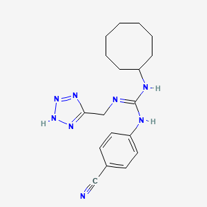 molecular formula C18H24N8 B14284396 N-(4-Cyanophenyl)-N'-cyclooctyl-N''-[(2H-tetrazol-5-yl)methyl]guanidine CAS No. 120510-68-1