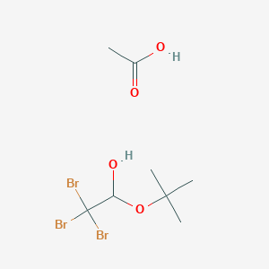 molecular formula C8H15Br3O4 B14284436 Acetic acid;2,2,2-tribromo-1-[(2-methylpropan-2-yl)oxy]ethanol CAS No. 136760-22-0