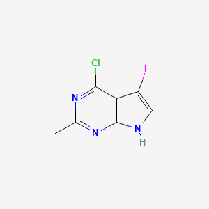 molecular formula C7H5ClIN3 B1428446 4-Chloro-5-iodo-2-methyl-7H-pyrrolo[2,3-d]pyrimidine CAS No. 1060815-92-0