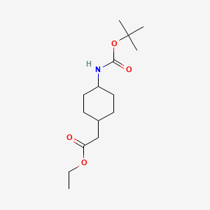 molecular formula C15H27NO4 B1428448 Ethyl 2-[4-(Boc-amino)cyclohexyl]acetate CAS No. 946598-34-1