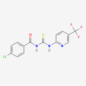 molecular formula C14H9ClF3N3OS B1428469 1-[(4-氯苯基)羰基]-3-[5-(三氟甲基)吡啶-2-基]硫脲 CAS No. 1353878-23-5