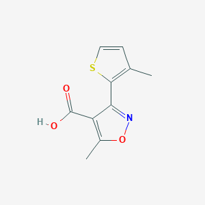 molecular formula C10H9NO3S B1428478 5-Methyl-3-(3-methylthiophen-2-yl)isoxazole-4-carboxylic acid CAS No. 1370418-92-0