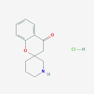molecular formula C13H16ClNO2 B1428481 3,4-Dihydrospiro[1-benzopyran-2,3'-piperidine]-4-one hydrochloride CAS No. 199105-26-5