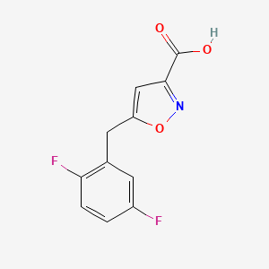 molecular formula C11H7F2NO3 B1428496 5-(2,5-Difluorobenzyl)isoxazole-3-carboxylic acid CAS No. 1258503-80-8
