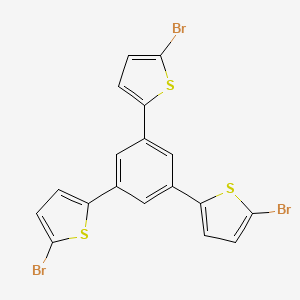 molecular formula C18H9Br3S3 B14285144 Thiophene, 2,2',2''-(1,3,5-benzenetriyl)tris[5-bromo- CAS No. 161299-90-7