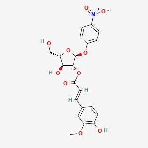 (2S,3R,4S,5S)-4-Hydroxy-5-(hydroxymethyl)-2-(4-nitrophenoxy)tetrahydrofuran-3-yl (E)-3-(4-hydroxy-3-methoxyphenyl)acrylate