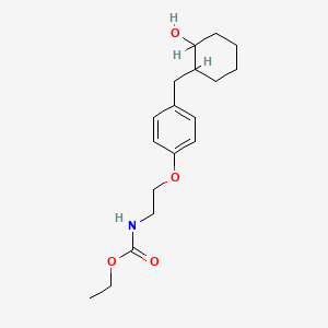 molecular formula C18H27NO4 B14285220 Ethyl N-(2-(4-((2-hydroxycyclohexyl)methyl)phenoxy)ethyl)carbamate CAS No. 120672-45-9