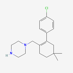 molecular formula C19H27ClN2 B1428524 1-((4'-Chloro-5,5-dimethyl-3,4,5,6-tetrahydro-[1,1'-biphenyl]-2-yl)methyl)piperazine CAS No. 1228780-72-0