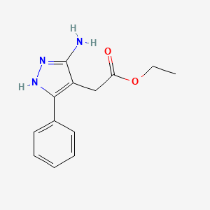 molecular formula C13H15N3O2 B14285260 Ethyl (3-amino-5-phenyl-1H-pyrazol-4-yl)acetate CAS No. 138147-94-1