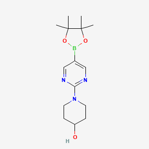 molecular formula C15H24BN3O3 B1428532 1-(5-(4,4,5,5-Tetramethyl-1,3,2-dioxaborolan-2-yl)pyrimidin-2-yl)piperidin-4-ol CAS No. 1202805-26-2