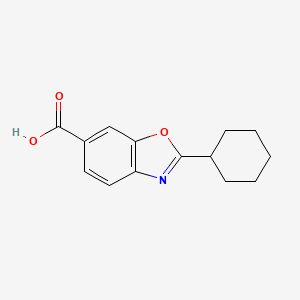 molecular formula C14H15NO3 B1428533 2-Cyclohexyl-benzooxazole-6-carboxylic acid CAS No. 1181353-33-2