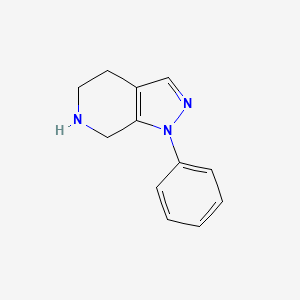 molecular formula C12H13N3 B1428535 1-Phenyl-4,5,6,7-tetrahydro-1H-pyrazolo[3,4-c]pyridine CAS No. 1395493-35-2