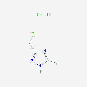 molecular formula C4H7Cl2N3 B1428536 5-(Chloromethyl)-3-methyl-1H-1,2,4-triazole hydrochloride CAS No. 1609404-00-3