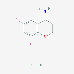 molecular formula C9H10ClF2NO B1428538 (R)-6,8-二氟色苷-4-胺盐酸盐 CAS No. 911826-06-7