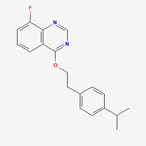 molecular formula C19H19FN2O B14285419 Quinazoline, 8-fluoro-4-(2-(4-(1-methylethyl)phenyl)ethoxy)- CAS No. 124427-45-8