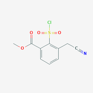 molecular formula C10H8ClNO4S B14285430 Methyl 2-(chlorosulfonyl)-3-(cyanomethyl)benzoate CAS No. 138229-16-0