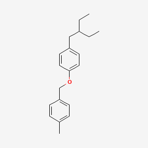 molecular formula C20H26O B14285506 Benzene, 1-(2-ethylbutyl)-4-((4-methylphenyl)methoxy)- CAS No. 125796-69-2