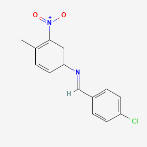 molecular formula C14H11ClN2O2 B14285575 Benzenamine, N-[(4-chlorophenyl)methylene]-4-methyl-3-nitro- CAS No. 121019-79-2