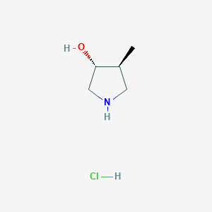 molecular formula C5H12ClNO B1428558 trans-4-Methylpyrrolidin-3-ol hydrochloride CAS No. 265108-42-7