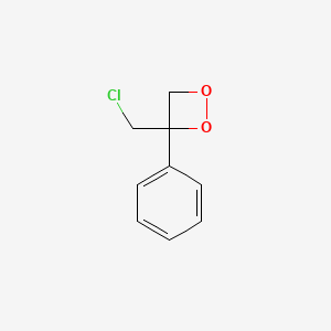 molecular formula C9H9ClO2 B14285585 3-(Chloromethyl)-3-phenyl-1,2-dioxetane CAS No. 136749-73-0
