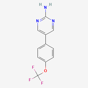 molecular formula C11H8F3N3O B1428563 5-[4-(Trifluoromethoxy)phenyl]pyrimidin-2-amine CAS No. 1111105-03-3