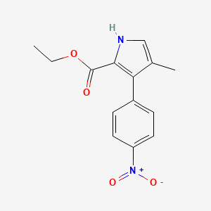 molecular formula C14H14N2O4 B14285638 Ethyl 4-methyl-3-(4-nitrophenyl)-1H-pyrrole-2-carboxylate CAS No. 138719-65-0