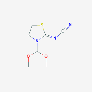 molecular formula C7H11N3O2S B14285648 Cyanamide, [3-(dimethoxymethyl)-2-thiazolidinylidene]- CAS No. 160314-52-3