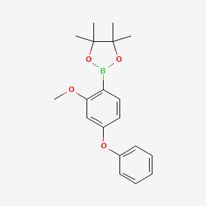 molecular formula C19H23BO4 B1428570 2-(2-Methoxy-4-phenoxyphenyl)-4,4,5,5-tetramethyl-1,3,2-dioxaborolane CAS No. 1196395-39-7