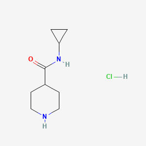 molecular formula C9H17ClN2O B1428575 N-环丙基哌啶-4-甲酰胺盐酸盐 CAS No. 1121526-83-7