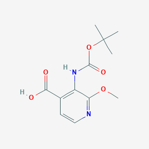 molecular formula C12H16N2O5 B1428583 3-(Tert-butoxycarbonylamino)-2-methoxyisonicotinic acid CAS No. 870997-82-3