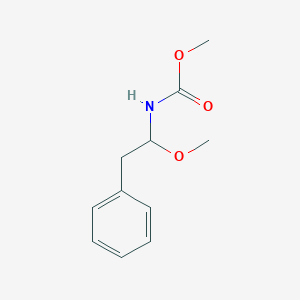 molecular formula C11H15NO3 B14285887 Carbamic acid, (1-methoxy-2-phenylethyl)-, methyl ester CAS No. 136354-01-3